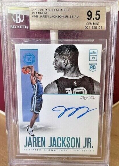 2018-19 Panini Encased Jaren Jackson Jr. RC Auto PLATINUM 1/1