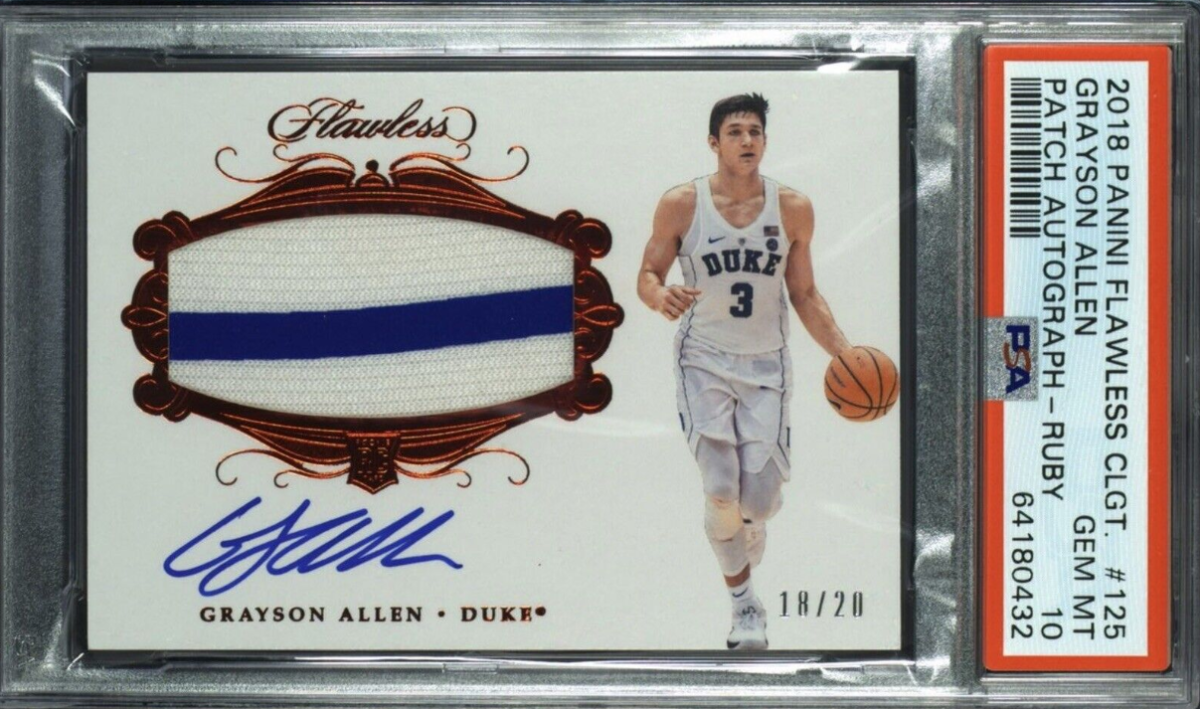 2018-19 Panini Flawless Grayson Allen #125 Ruby Patch Auto 