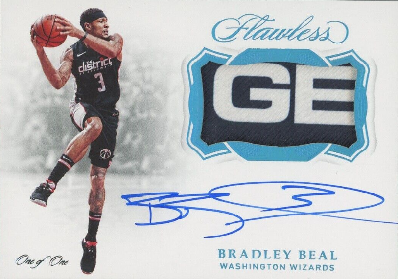 2018-19 Panini Flawless Platinum Bradley Beal Logo Patch AUTO 1/1