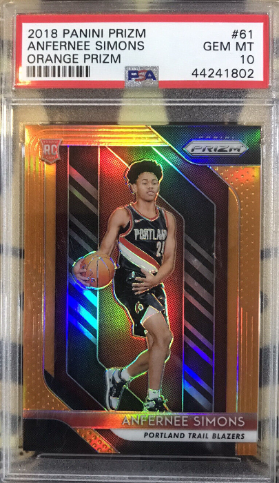 2018-19 Panini Prizm Anfernee Simons Rookie Orange