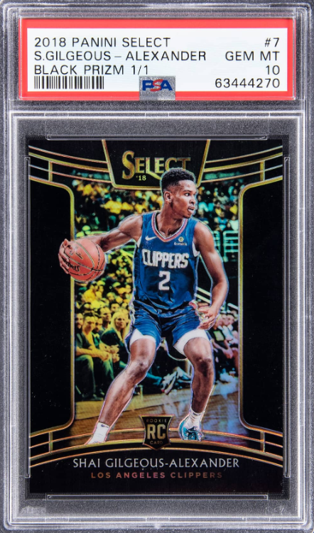 2018-19 Panini Select Concourse Black Prizm #7 Shai Gilgeous-Alexander Rookie Card