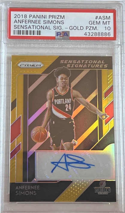 2018-19 Prizm Anfernee Simons Sensational Signatures Gold Auto