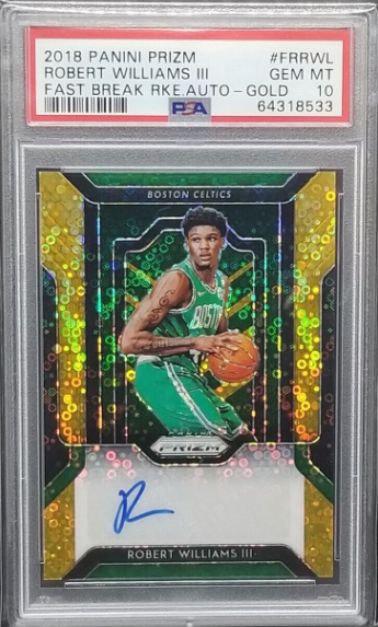 2018-19 Prizm Robert Williams III Fast Break Gold 09/10 Rc Auto