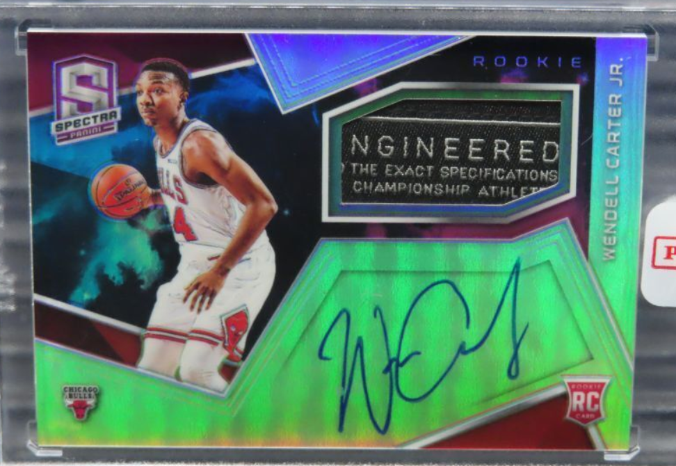 2018-19 Spectra Wendell Carter Jr Nebula Prizm Tag Patch Auto RC