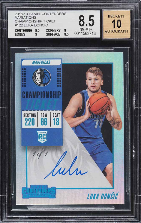 2018 Contenders Championship Ticket Luka Doncic ROOKIE AUTO 1/1