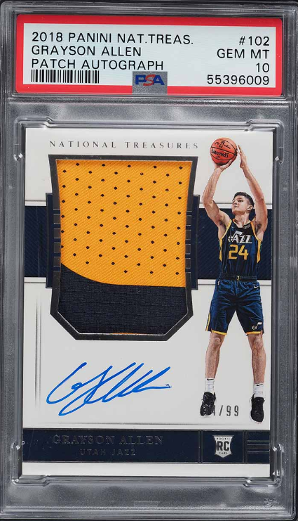 2018 National Treasures Grayson Allen Rookie Patch Auto