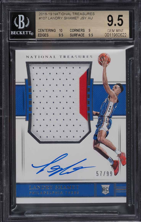 2018 National Treasures Landry Shamet Rookie Patch Auto