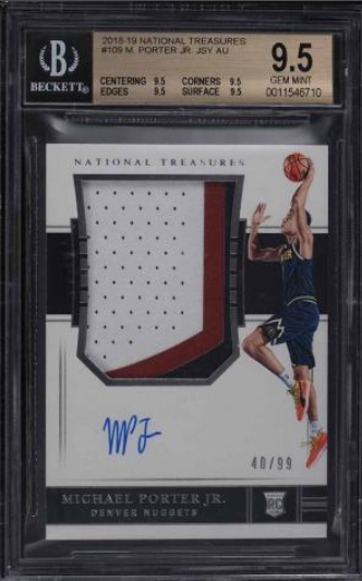 2018 National Treasures Michael Porter Jr. ROOKIE RC PATCH AUTO 