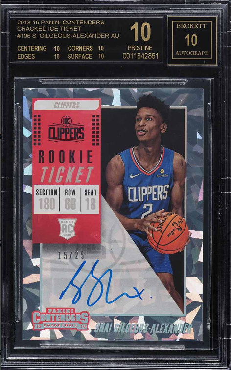 2018 Panini Contenders Cracked Ice Shai Gilgeous-Alexander RC AUTO