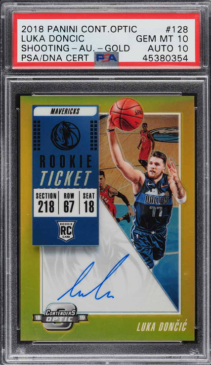 2018 Panini Contenders Optic Gold Shooting Luka Doncic ROOKIE RC AUTO