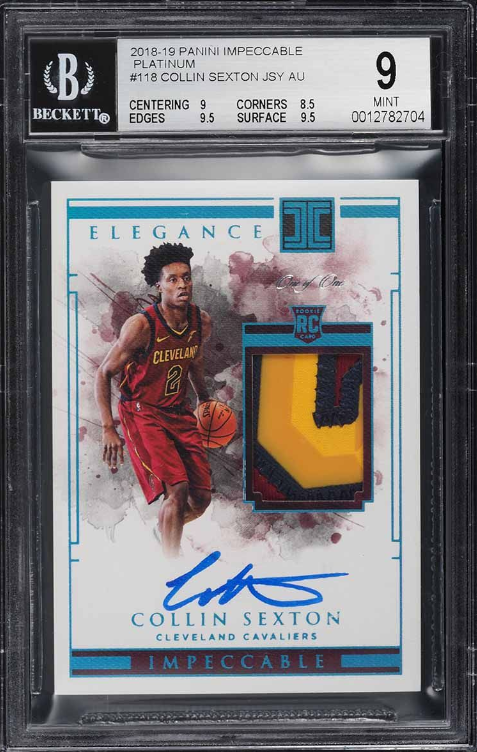 2018 Panini Impeccable Platinum Collin Sexton ROOKIE PATCH AUTO