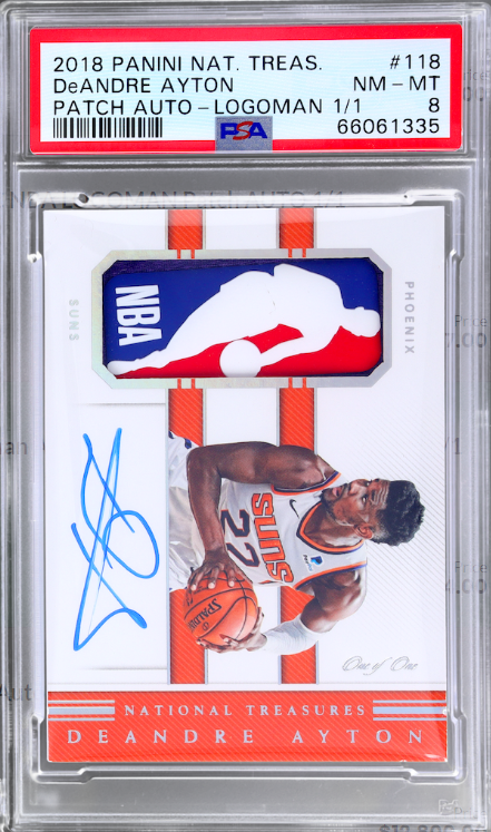 2018 Panini National Treasures Rookie Patch Logoman Autograph DeAndre Ayton