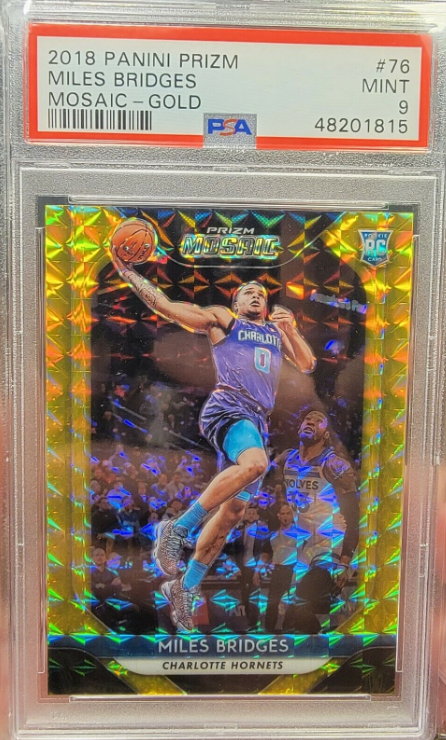 2018 Panini Prizm Mosaic Miles Bridges Gold Prizm Rookie RC 