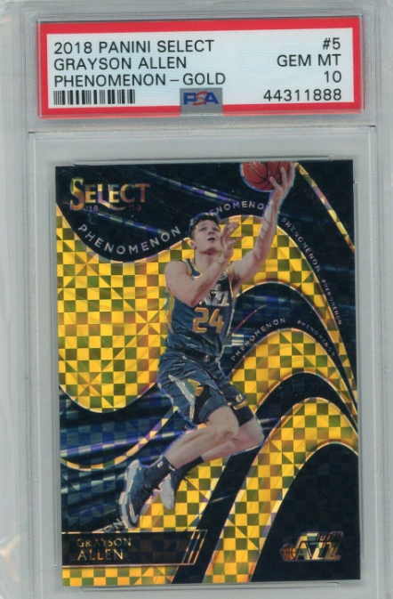 2018 Panini Select Basketball #5 Grayson Allen Phenomenon-Gold 