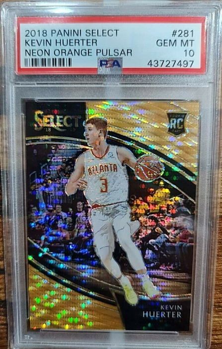 2018 Panini Select Kevin Huerter Courtside Orange Pulsar RC Hawks