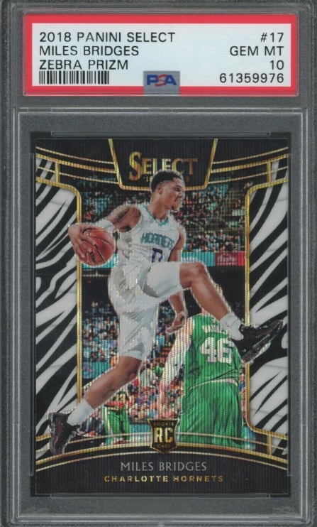 2018 Panini Select Zebra Prizm Miles Bridges RC