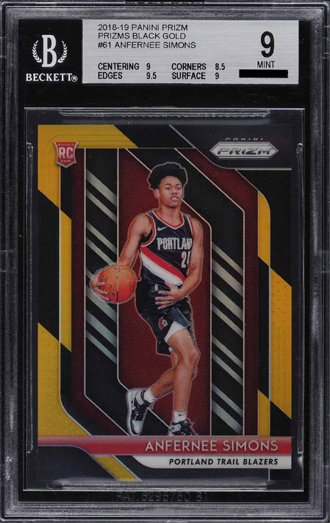 2018 Prizm Anfernee Simons Black Gold Rookie Card