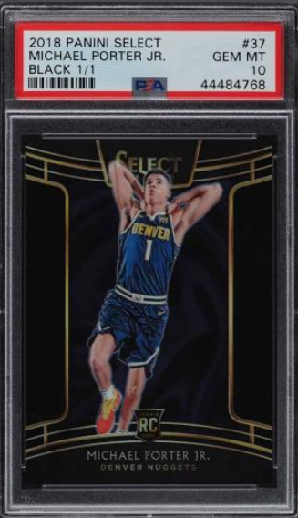 2018 Select Black Prizm Michael Porter Jr. ROOKIE RC 1/1 #37 PSA 10 GEM