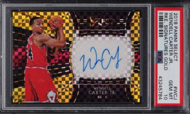 2018 Select Signatures Gold Wendell Carter Jr. Rookie Rc Auto