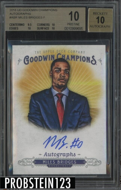 2018 Upper Deck Goodwin Champions Miles Bridges RC Rookie AUTO