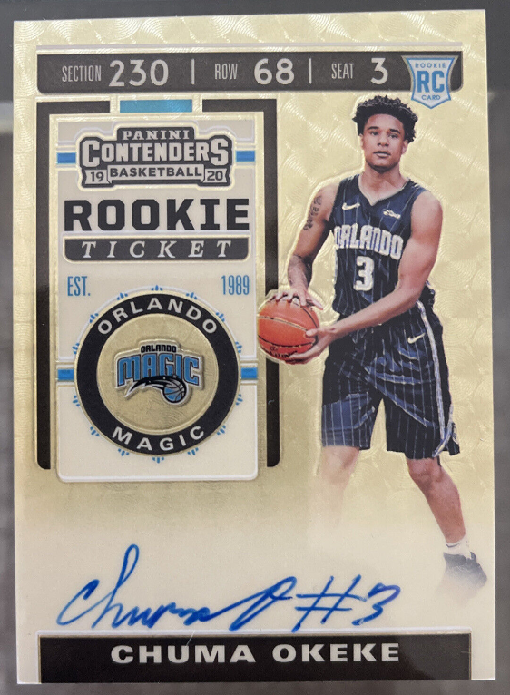 2019-20 Contenders Basketball Chuma Okeke Auto True Rookie Gold Vinyl 1/1