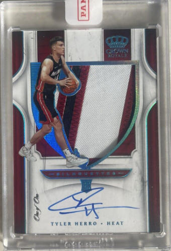 2019-20 Crown Royale Tyler Herro Rookie Silhouette Patch RC Auto Platinum 1/1