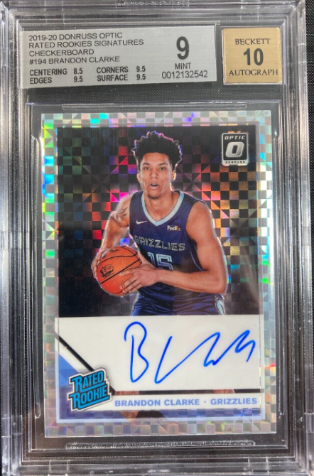 2019-20 Donruss Optic Brandon Clarke Checkerboard Auto