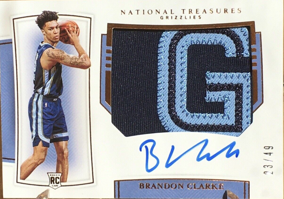 2019-20 National Treasures Brandon Clarke Rpa Rc Rookie Patch Auto