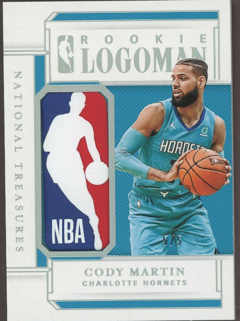 2019-20 National Treasures Cody Martin Rc Rookie NBA Logoman Patch