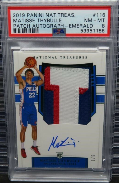 2019-20 National Treasures Matisse Thybulle Emerald RC Patch Auto