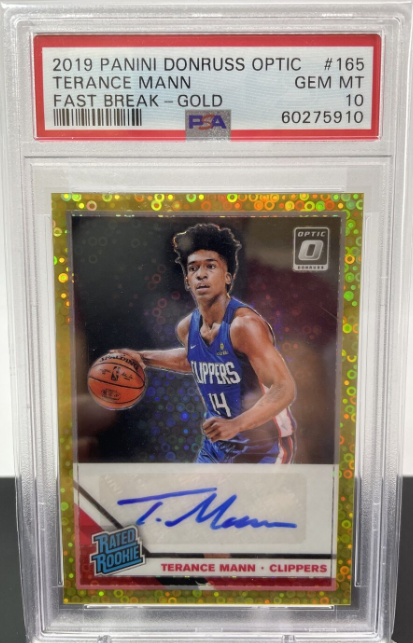 2019-20 Optic Rookie Rc Gold Fast Break Auto Terance Mann