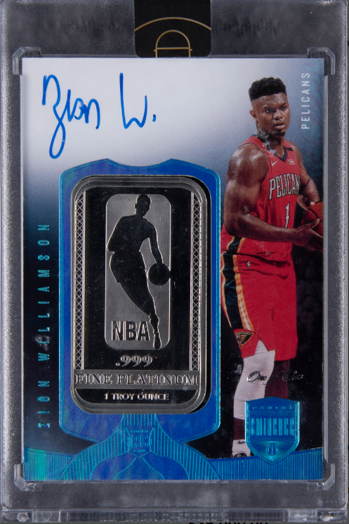 2019-20 Panini Eminence Zion Williamson Platinum Bar Rookie