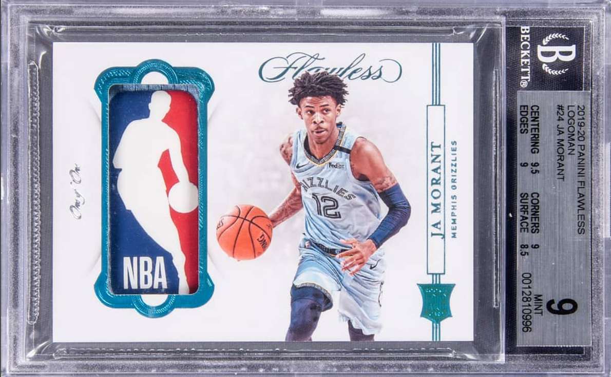 2019-20 Panini Flawless Logoman Ja Morant Patch Rookie Card