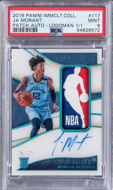 2019-20 Panini Immaculate Collection Ja Morant Signed Logoman Patch Rookie Card 