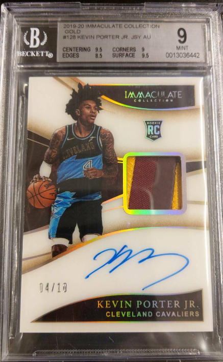 2019-20 Panini Immaculate RC Patch Auto Gold Kevin Porter Jr