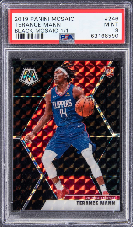 2019-20 Panini Mosaic Black Prizm Terance Mann Rookie Card 1/1