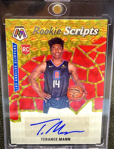 2019-20 Panini Mosaic Terance Mann Rookie Scripts GOLD Prizm Auto