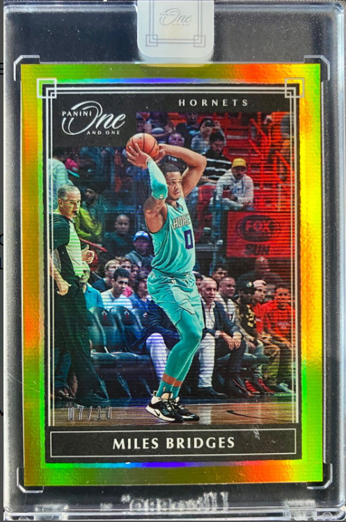 2019-20 Panini One and One Miles Bridges Gold Refractor Charlotte