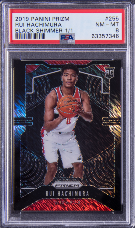 2019-20 Panini Prizm Black Shimmer Prizm Rui Hachimura Rookie Card