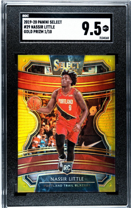 2019-20 Panini Select #29 Nassir Little Gold Prizm Rookie Card