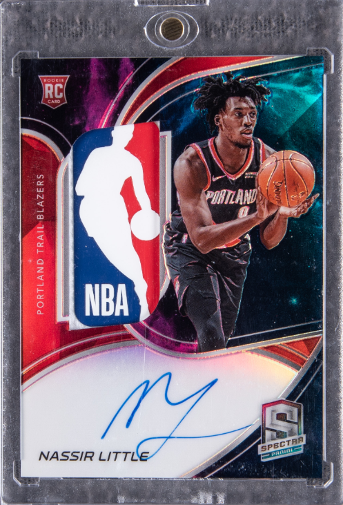 2019-20 Panini Spectra #207 Nassir Little Signed Logoman Patch Card