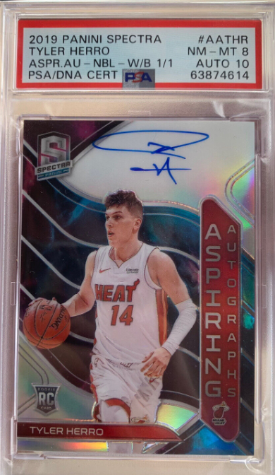 2019-20 Panini Spectra Basketball Tyler Herro Rc Nebula w.b 1/1