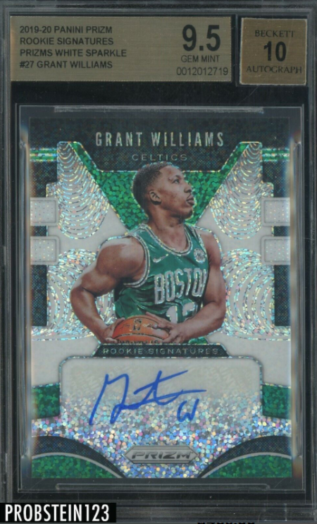 2019-20 Panini White Sparkle Prizm Grant Williams RC AUTO 1/1