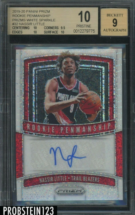 2019-20 Panini White Sparkle Prizm Nassir Little RC AUTO 1/1