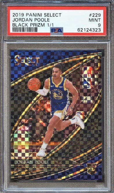 2019-20 Select Prizms Black Jordan Poole Courtside RC ROOKIE 1/1 