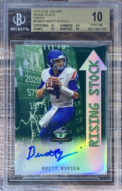 2019 Leaf Valiant BRETT RYPIEN Signed Card Graded BGS 10 Pristine Auto