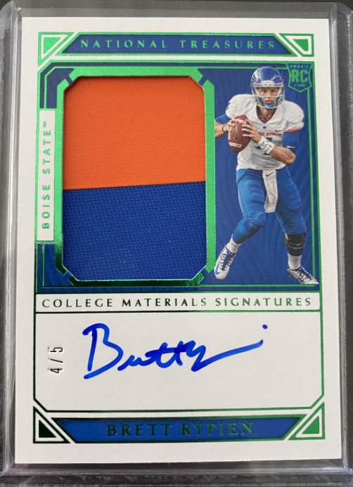 2019 National Treasures Collegiate Brett Rypien Patch On-Card Auto 