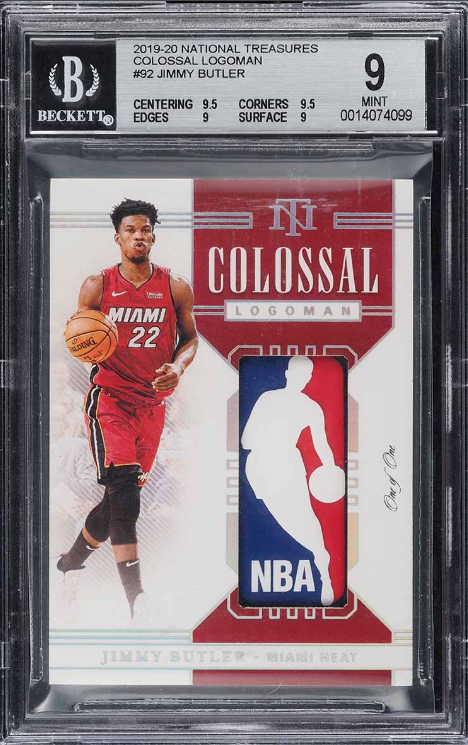 2019 National Treasures Colossal Jimmy Butler NBA Logoman Patch 1/1