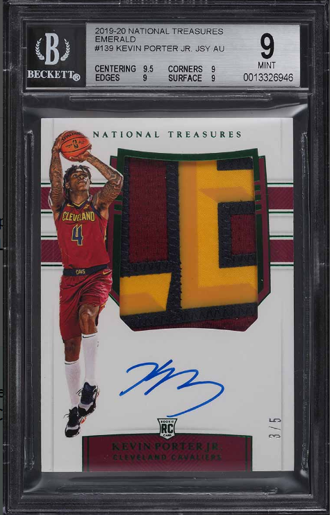 2019 National Treasures Emerald Kevin Porter Jr. Rookie Rc Patch Auto