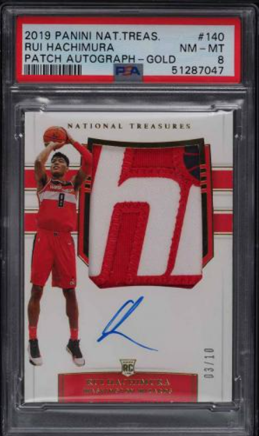 2019 National Treasures Gold Rui Hachimura Rookie Rc Patch Auto